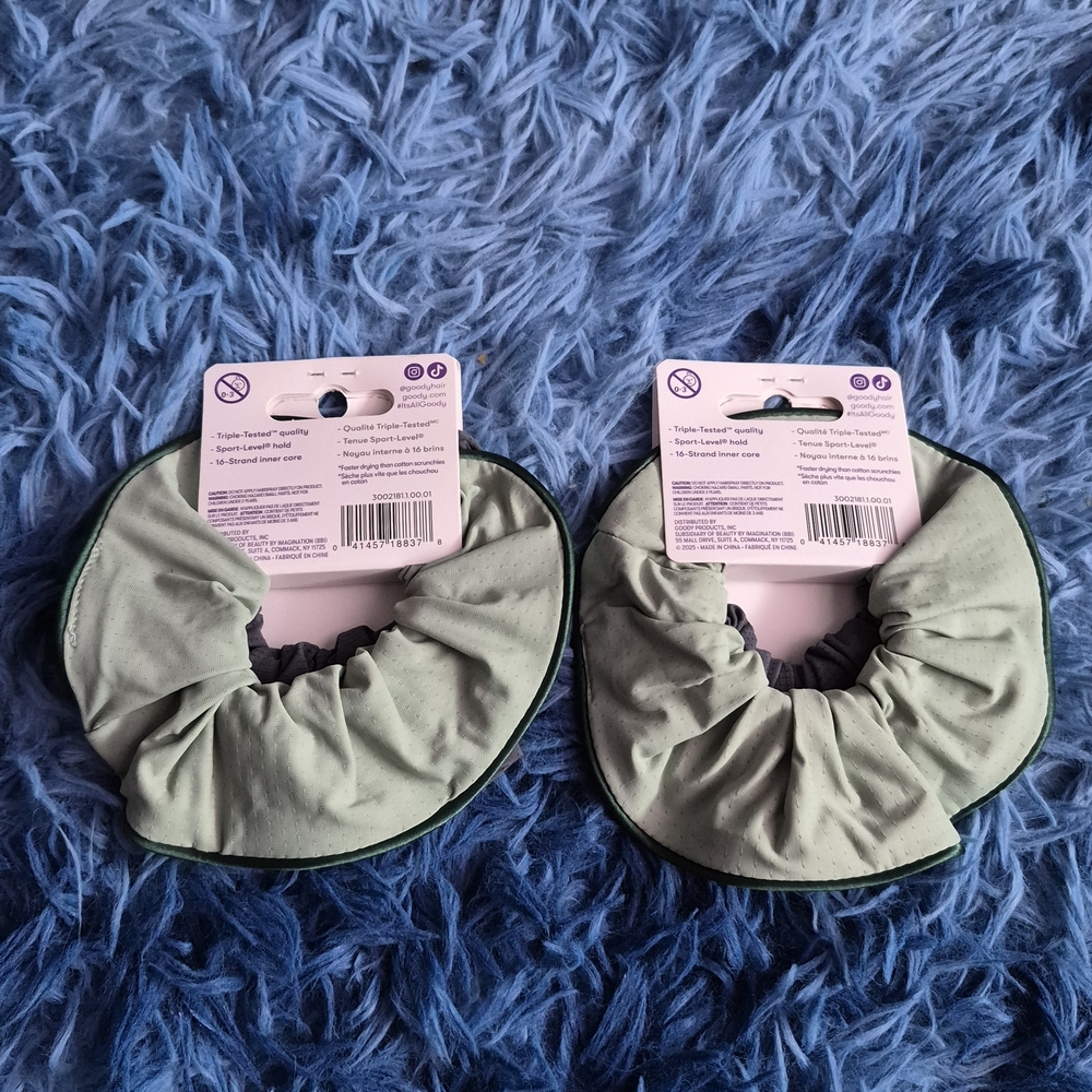 Green Hair Scrunchies Set